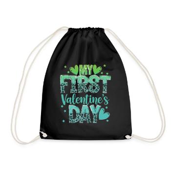 xoxo love you amore Flowers Women Valentine day 14 - Drawstring Bag - black - Front