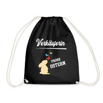 Verkäuferin Ostern Geschenk Einzelhandel Verkauf - Turnbeutel - Schwarz - Vorne