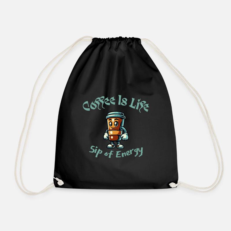 Coffee is life - Turnbeutel - Schwarz