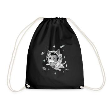 Chat astronaute - Sac de sport léger - noir - Devant
