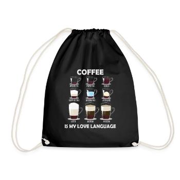 Coffee is My Love Language - Drawstring Bag - black - Front