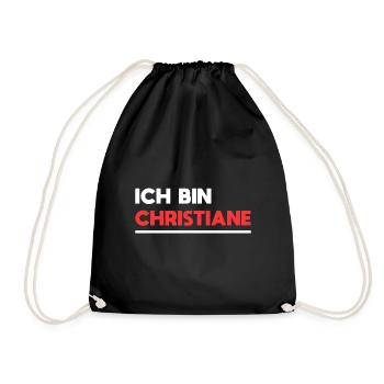 Christiane Name Spruch für stolze Christianes - Turnbeutel - Schwarz - Vorne
