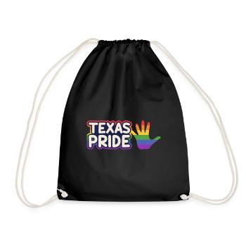 Stolzes Regenbogenflaggendesign für LGBT+ Texaner - Turnbeutel - Schwarz - Vorne