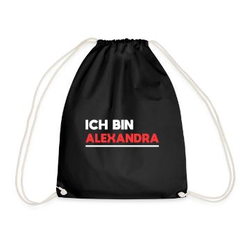 Alexandra Name Spruch für stolze Alexandras - Turnbeutel - Schwarz - Vorne