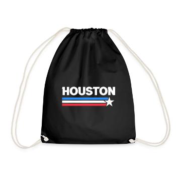 Houston flag design for proud Houston residents - Drawstring Bag - black - Front