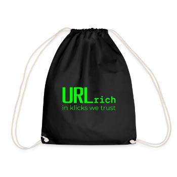 URLrich-in klicks we trust - Turnbeutel - Schwarz - Vorne