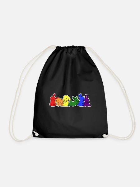 LGBT+ Flagge Bunny Design für LGBT+ Menschen - Turnbeutel - Schwarz
