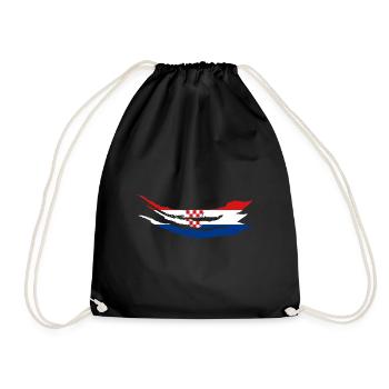 Drapeau de la Croatie Adriatique Zagreb Drapeau croate - Sac de sport léger - noir - Devant