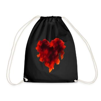 Forme de coeur flammé chaud - Sac de sport léger - noir - Devant