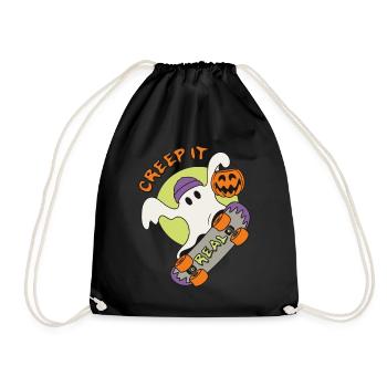 Creep It Real Halloween-Skater Geist skaten - Turnbeutel - Schwarz - Vorne