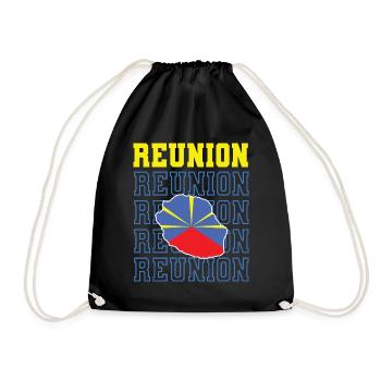 idee cadeau drapeau carte ile de la reunion 974 - Sac de sport léger - noir - Devant