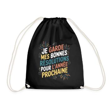 Idée cadeau humour drôle pour nouvel année - Sac de sport léger - noir - Devant