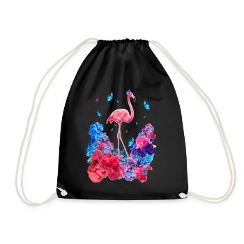 Wolken Flamingo - Turnbeutel - Schwarz - Vorne