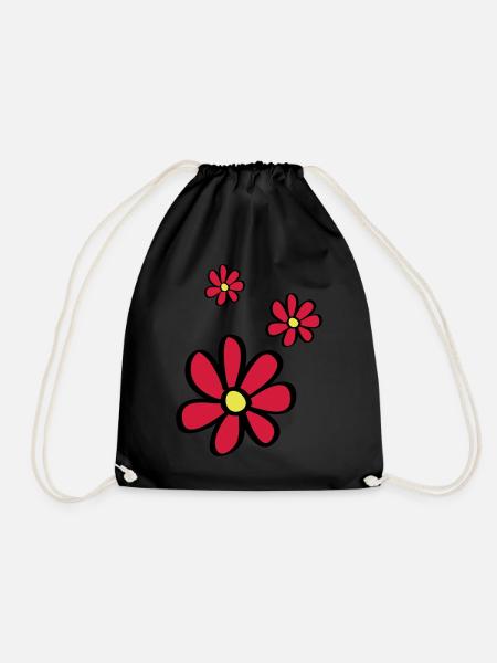 Blümchen - Drawstring Bag - black