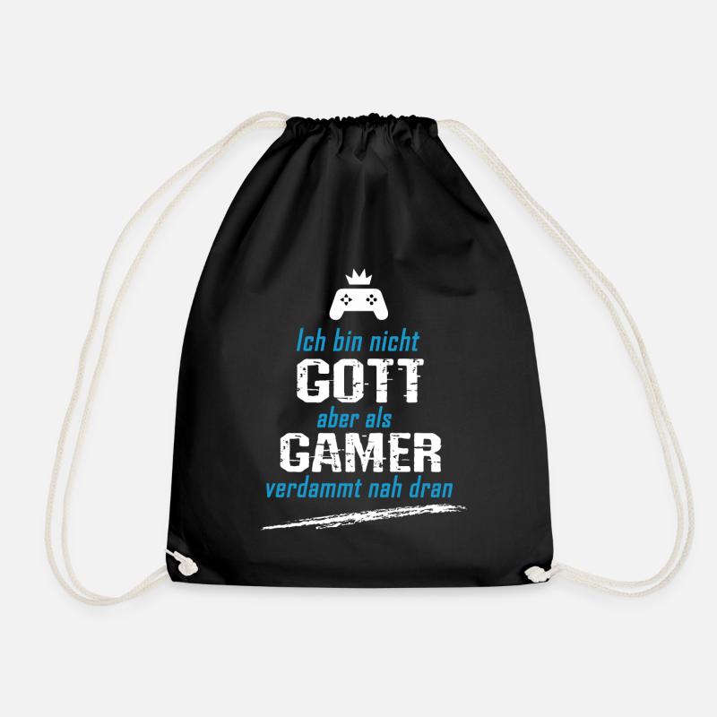 Ich bin zwar nicht Gott, aber als Gamer nah dran! - Turnbeutel - Schwarz