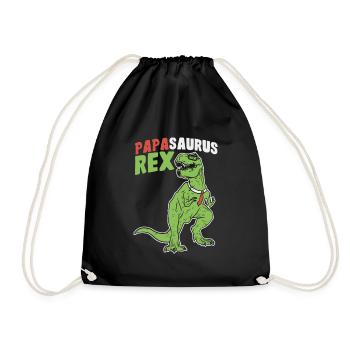 Papasaurus Rex - Vatertag Herrentag Männertag Papa - Turnbeutel - Schwarz - Vorne
