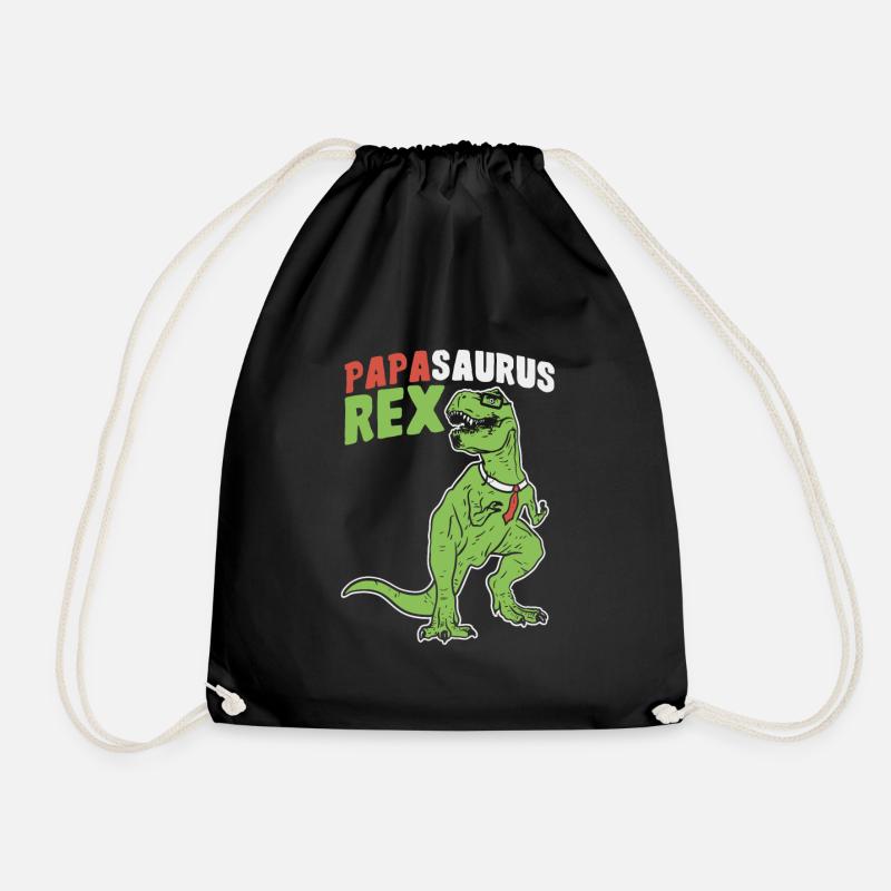 Papasaurus Rex - Vatertag Herrentag Männertag Papa - Turnbeutel - Schwarz