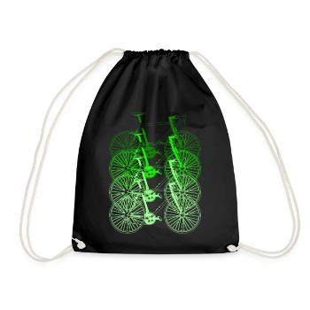 Fahrrad Radfahrer Fahrradfahren Bike Rad Geschenk - Turnbeutel - Schwarz - Vorne