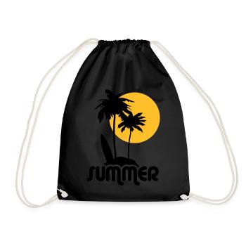 summer - Drawstring Bag - black - Front