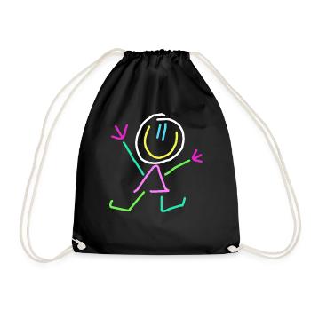 stick figure - Drawstring Bag - black - Front