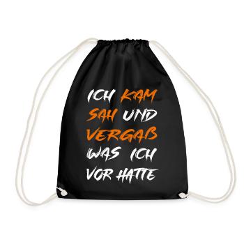 Ich kam sah und vergaß - Turnbeutel - Schwarz - Vorne