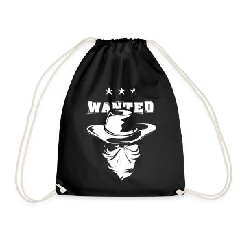 Wanted Cowboy Bandit Gangster symbole icône Logo - Sac de sport léger - noir - Devant