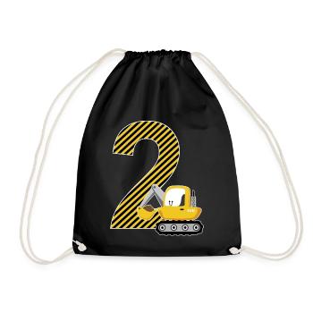 2ème cadeau d'anniversaire pelle numéro 2 ans garçon - Sac de sport léger - noir - Devant