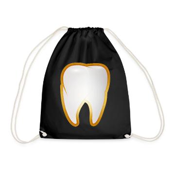 Une dent dans le cadre doré style de dent d’or - Sac de sport léger - noir - Devant