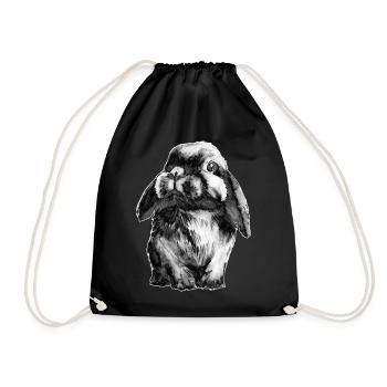 Rabbit Schlapohr - Drawstring Bag - black - Front