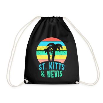 ST. KITTS & NEVIS - Drawstring Bag - black - Front