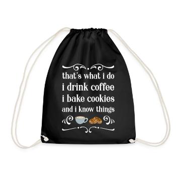 Baking baker baker - Drawstring Bag - black - Front
