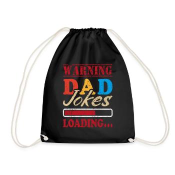 Father Warning Dad Jokes Loading I Tell Dad Jokes - Drawstring Bag - black - Front