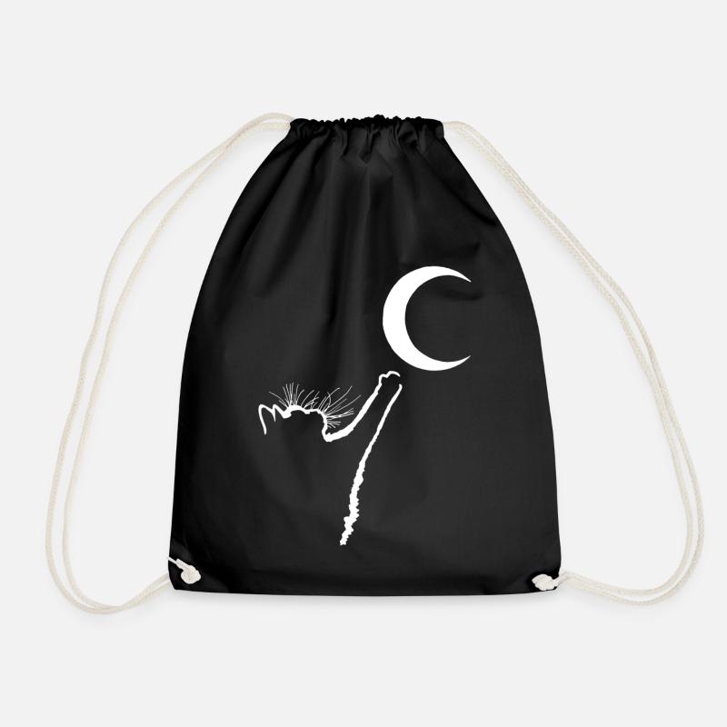 Le chat et la lune - Sac de sport léger - noir