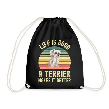 West Highland White Terrier - Drawstring Bag - black - Front