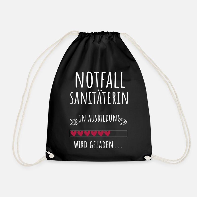 Notfallsanitäterin in Ausbildung Geschenk - Turnbeutel - Schwarz