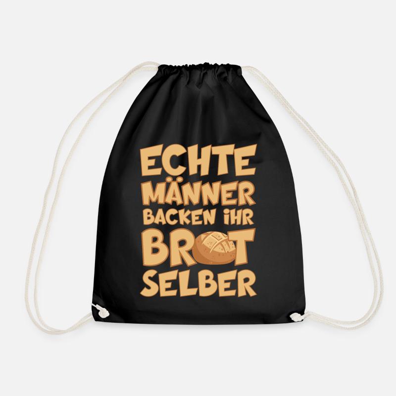 ECHTE MÄNNER BACKEN IHR BROT SELBER BÄCKER - Turnbeutel - Schwarz