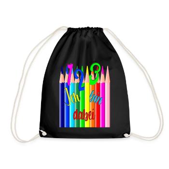 Back to School123 I'm Doing Colored Pencils Colorful - Drawstring Bag - black - Front