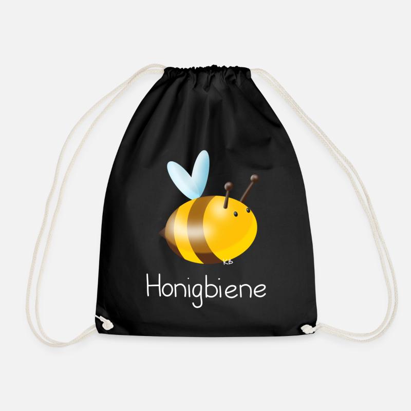 Honeybee - Drawstring Bag - black