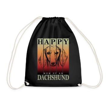 Dackel Hund Dachshund Mom - Turnbeutel - Schwarz - Vorne