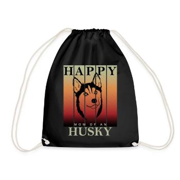Husky Dog Dogs Mom - Drawstring Bag - black - Front