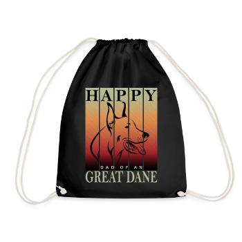 Deutsche Dogge - Happy Great Dane Dad - Drawstring Bag - black - Front