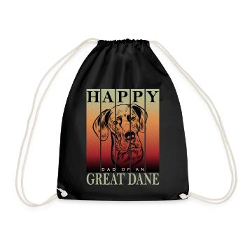 Deutsche Dogge - Happy Great Dane Dad - Drawstring Bag - black - Front