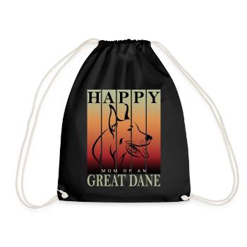 Deutsche Dogge - Happy Great Dane Maman - Sac de sport léger - noir - Devant