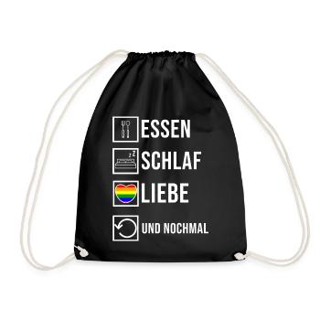 Sexualität Lgbt Herz Liebe Statement Bisexuell - Turnbeutel - Schwarz - Vorne