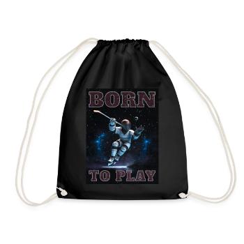 born to play hockey - Ice hockey gift idea - Drawstring Bag - black - Front