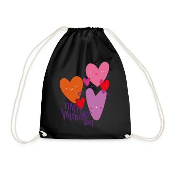 Love black - Drawstring Bag - black - Front
