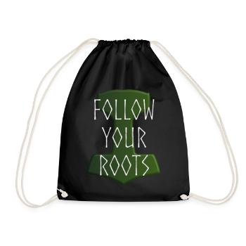 Follow your Roots - Hammer Donar Thor Mjölnir - Drawstring Bag - black - Front