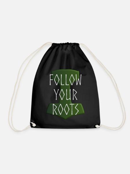 Follow your Roots - Hammer Donar Thor Mjölnir - Turnbeutel - Schwarz