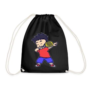 Padel Racket Player Padel Tennis Training - Drawstring Bag - black - Front