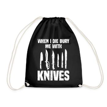 Quand je mourrai, enterrez-moi avec des couteaux - Sac de sport léger - noir - Devant